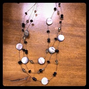 Black mulit-stand necklace Chico’s